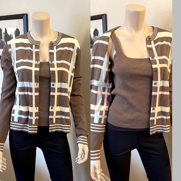 Worth 2PC Set Wool Cárdigan Buttoned Front & Tank.  DM/A - Picture 1 of 11